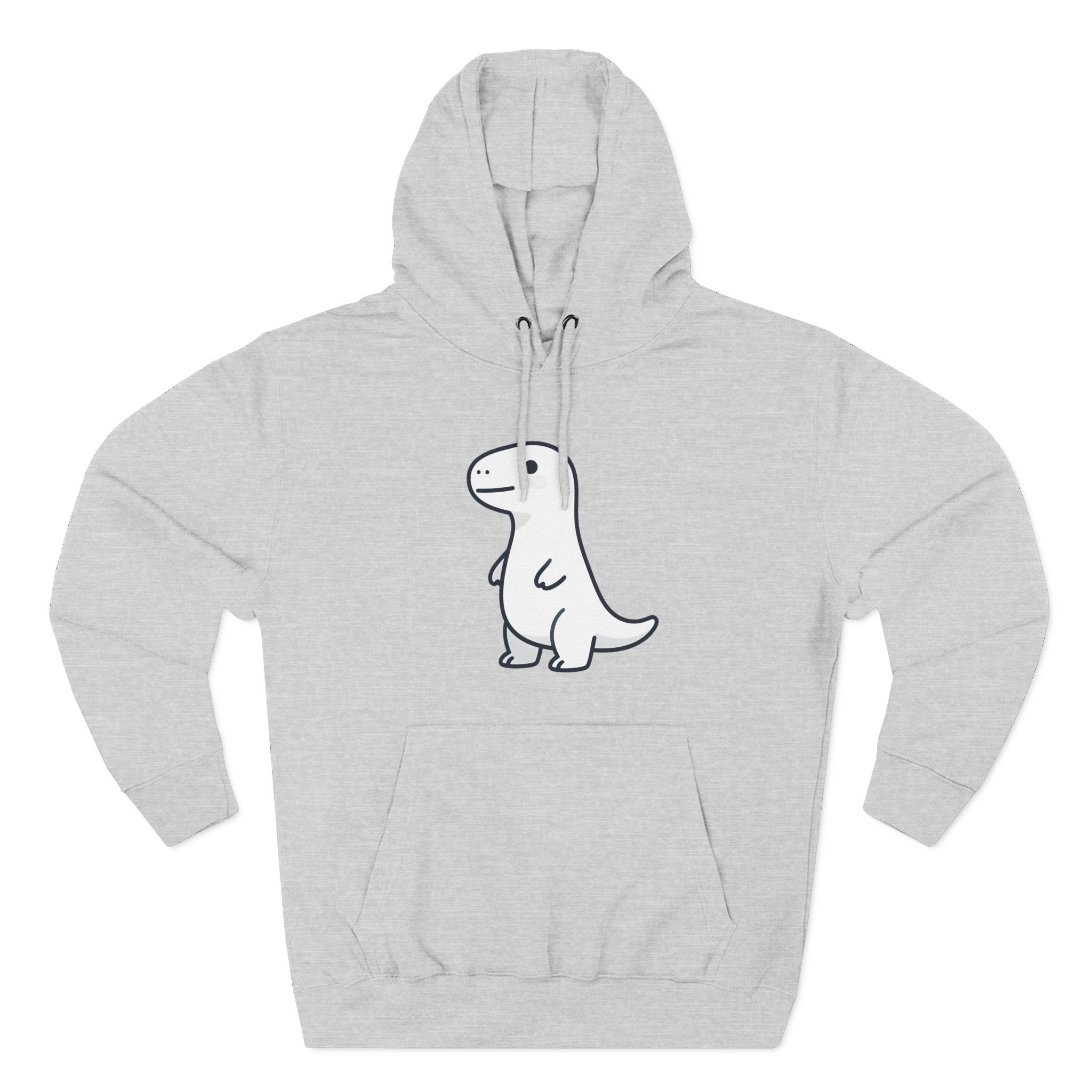 Cute Minimalist Dino Hoodie — Cute Standing Dinosaur Graphic Fleece Hoodie