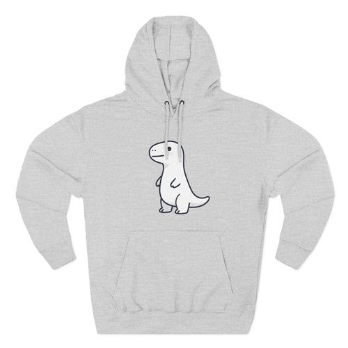 Cute Minimalist Dino Hoodie — Cute Standing Dinosaur Graphic Fleece Hoodie