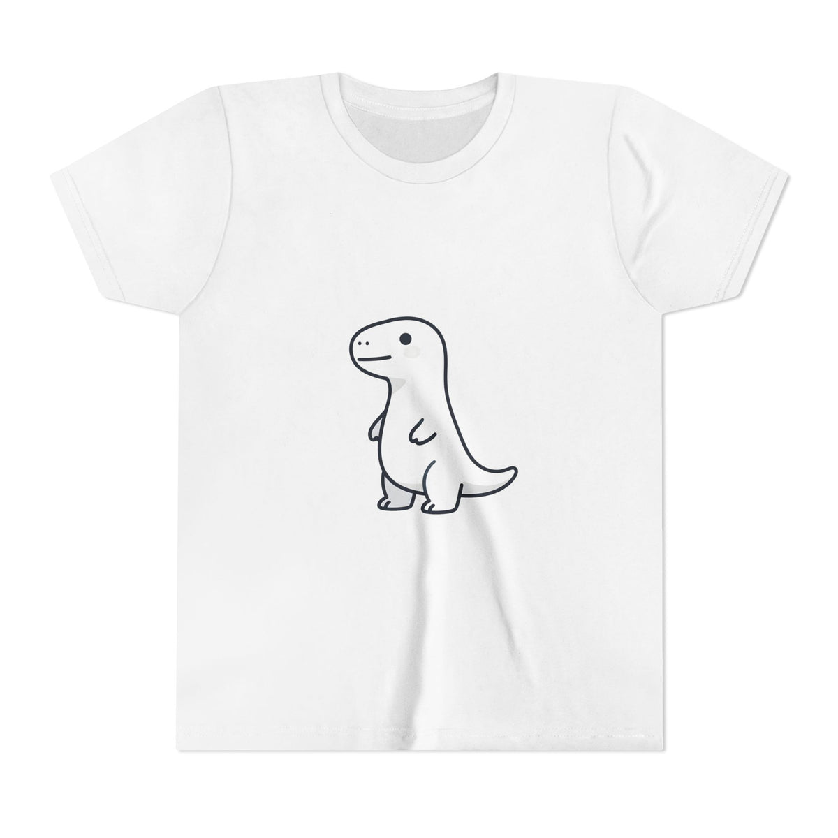 Cute Dinosaur Kids Tee - Minimal Cartoon Dino Youth Short Sleeve Shirt