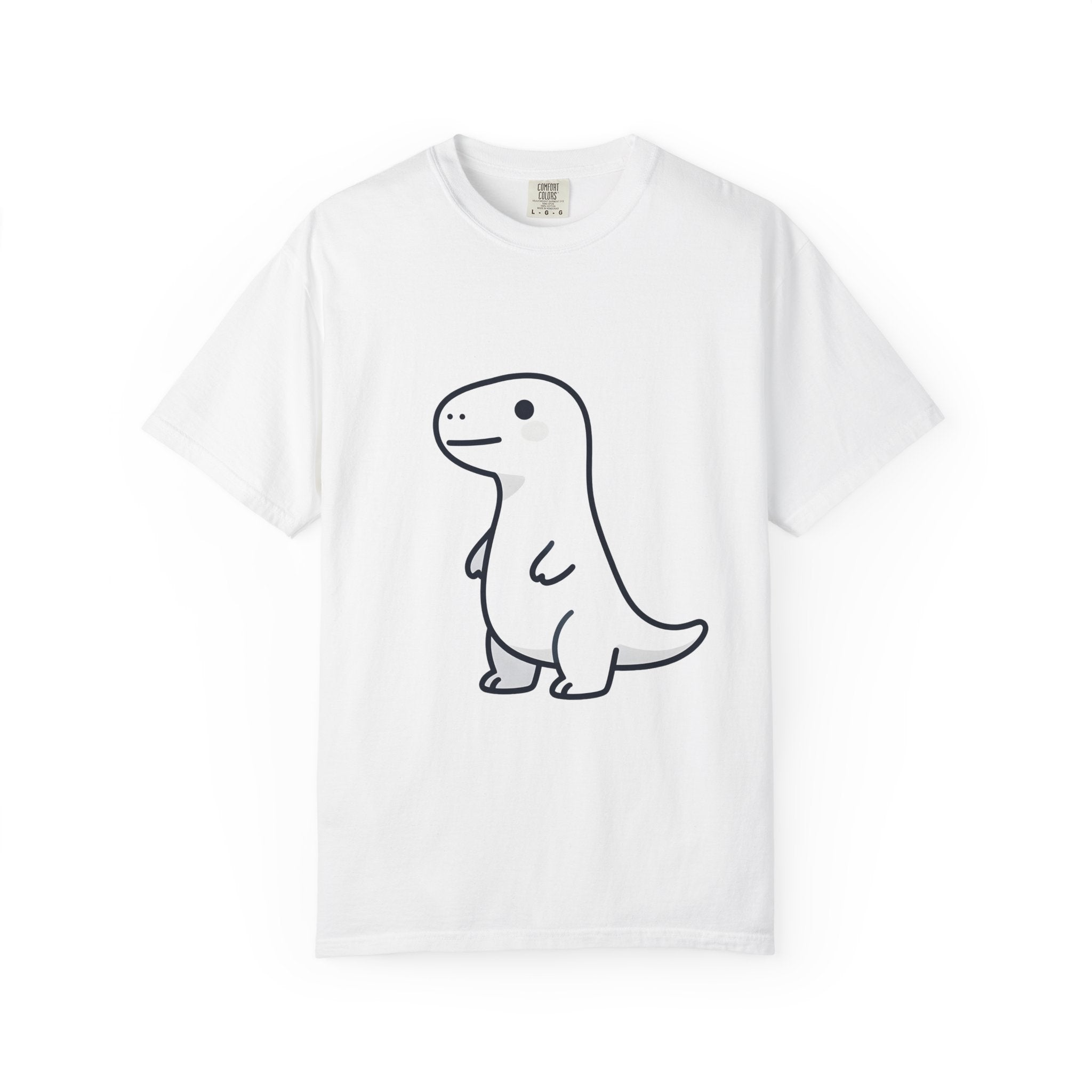 Cute Minimalist Dino T-Shirt — Simple Cartoon Dinosaur Graphic Tee