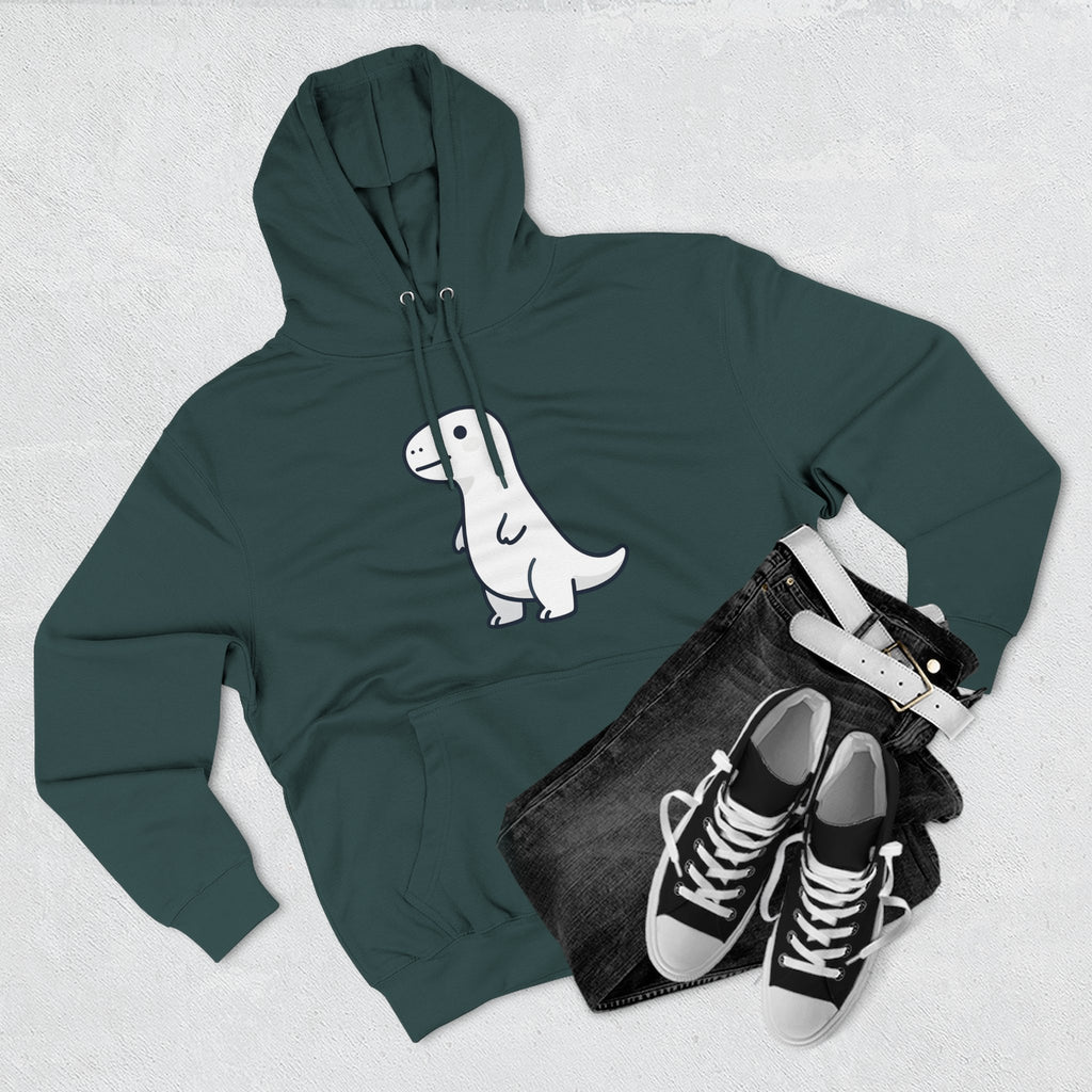 Cute Minimalist Dino Hoodie — Cute Standing Dinosaur Graphic Fleece Hoodie