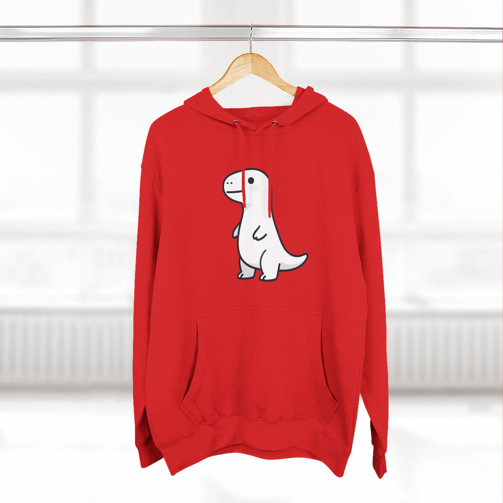 Cute Minimalist Dino Hoodie — Cute Standing Dinosaur Graphic Fleece Hoodie