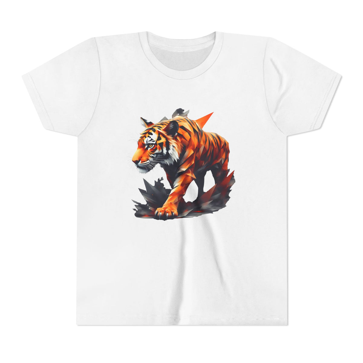 Youth Tiger Graphic Tee — Bold Orange Tiger T‑Shirt for Kids