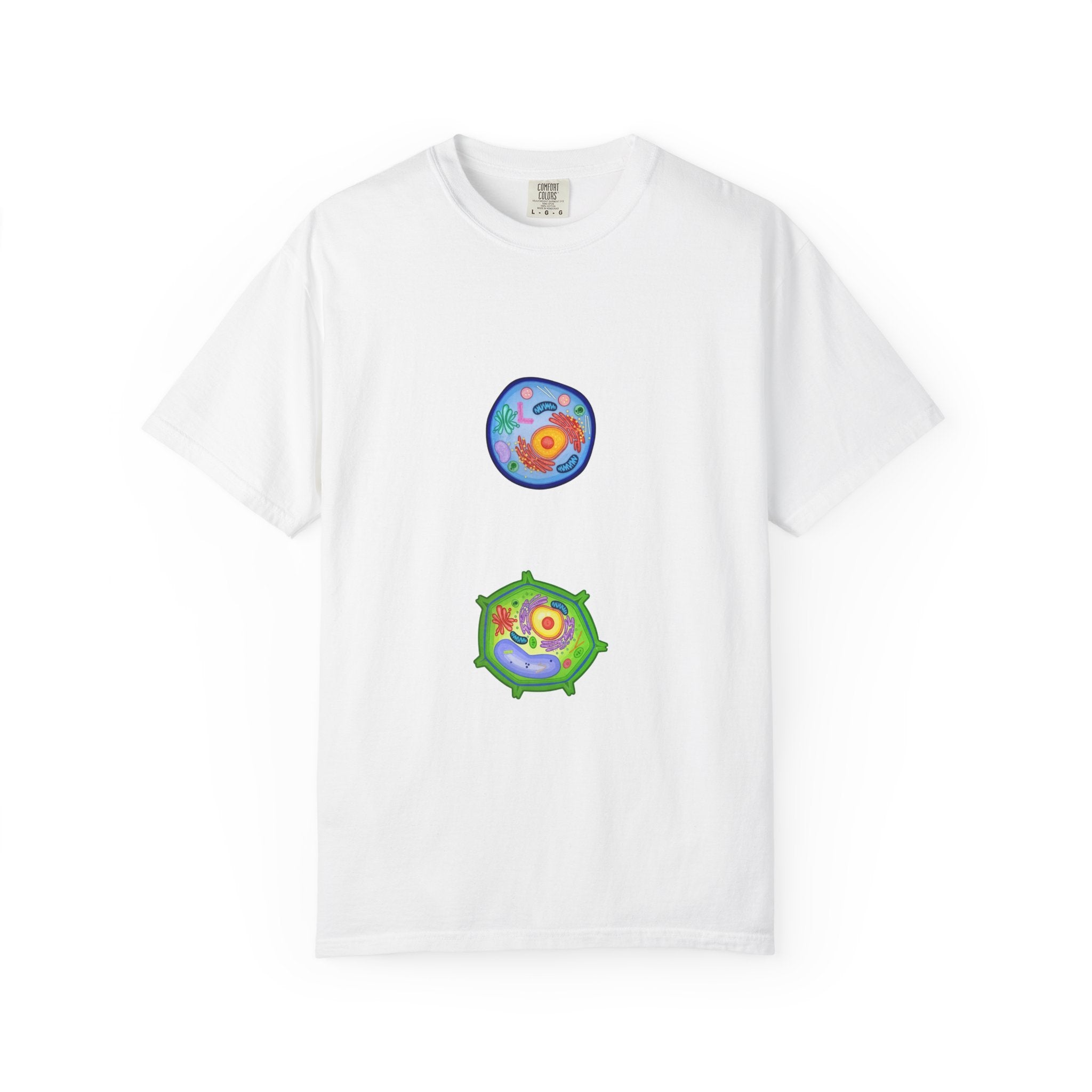 Cell Biology Graphic T-Shirt — Cartoon Cell Organelles Design
