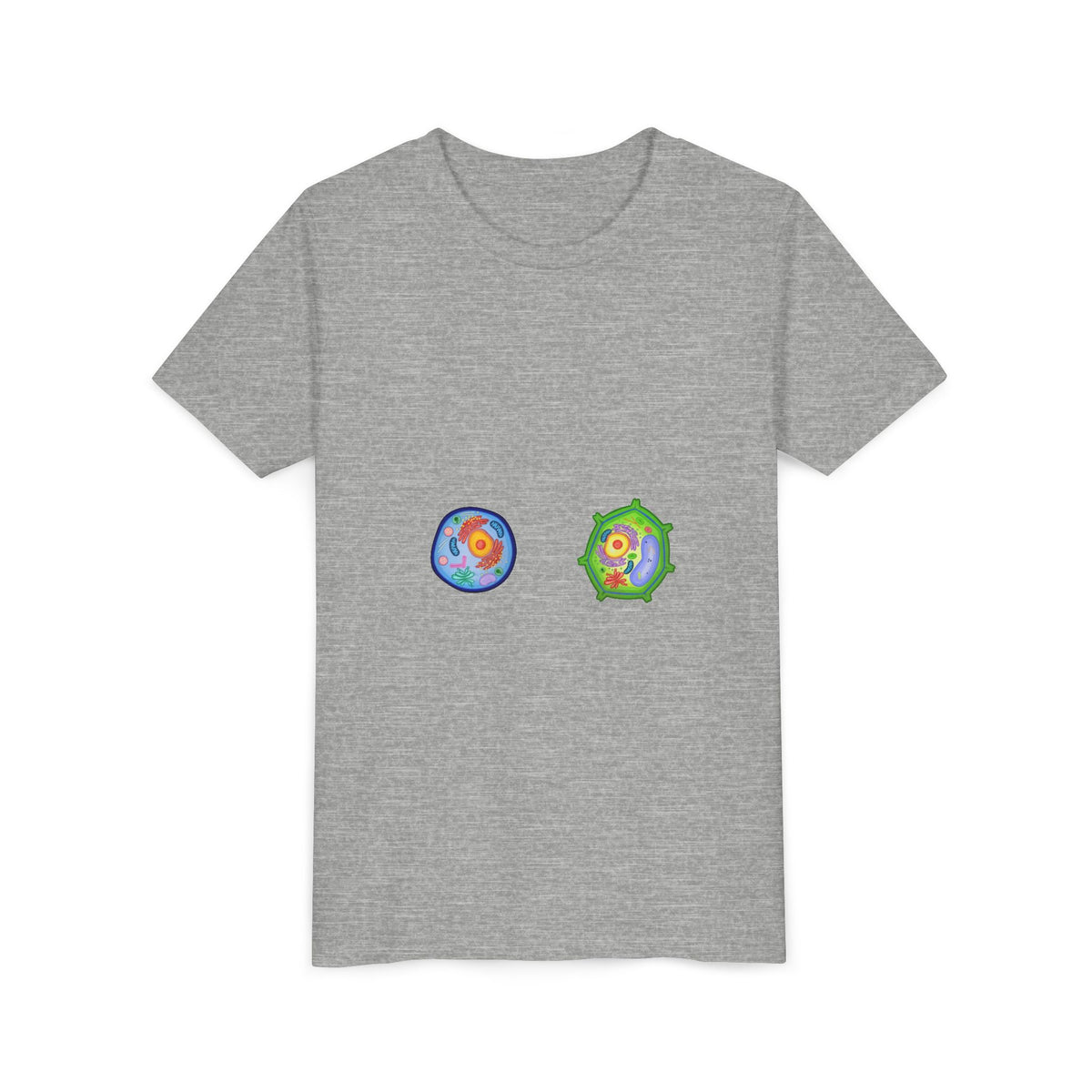 Kids Science Cell Diagram Tee — Cute Colorful Plant & Animal Cells Youth Shirt