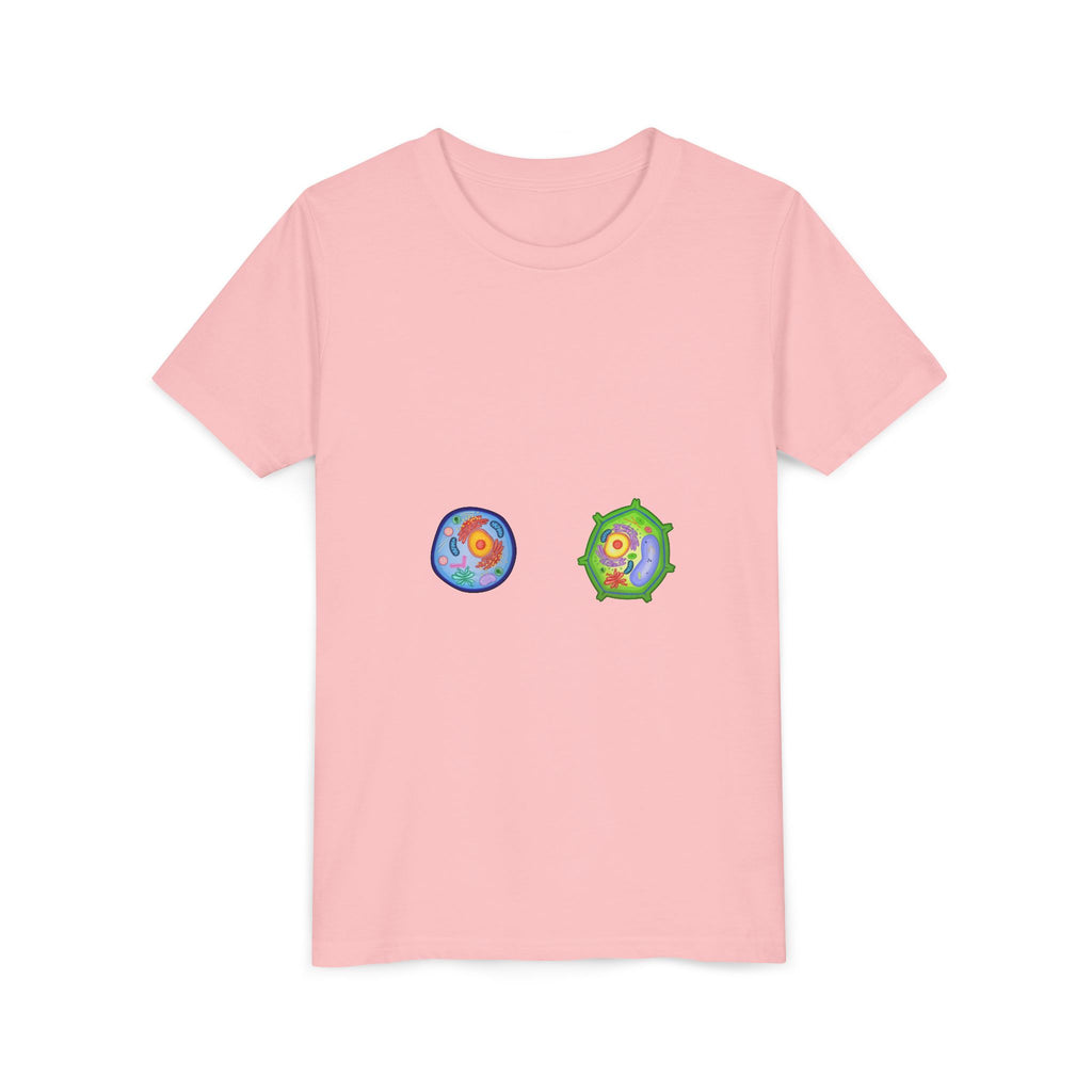 Kids Science Cell Diagram Tee — Cute Colorful Plant & Animal Cells Youth Shirt