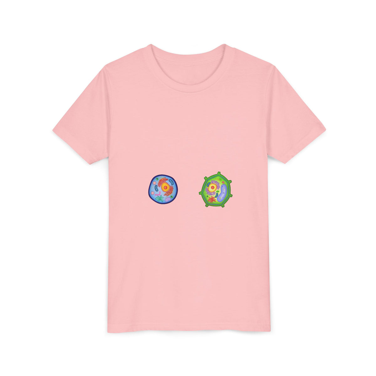Kids Science Cell Diagram Tee — Cute Colorful Plant & Animal Cells Youth Shirt