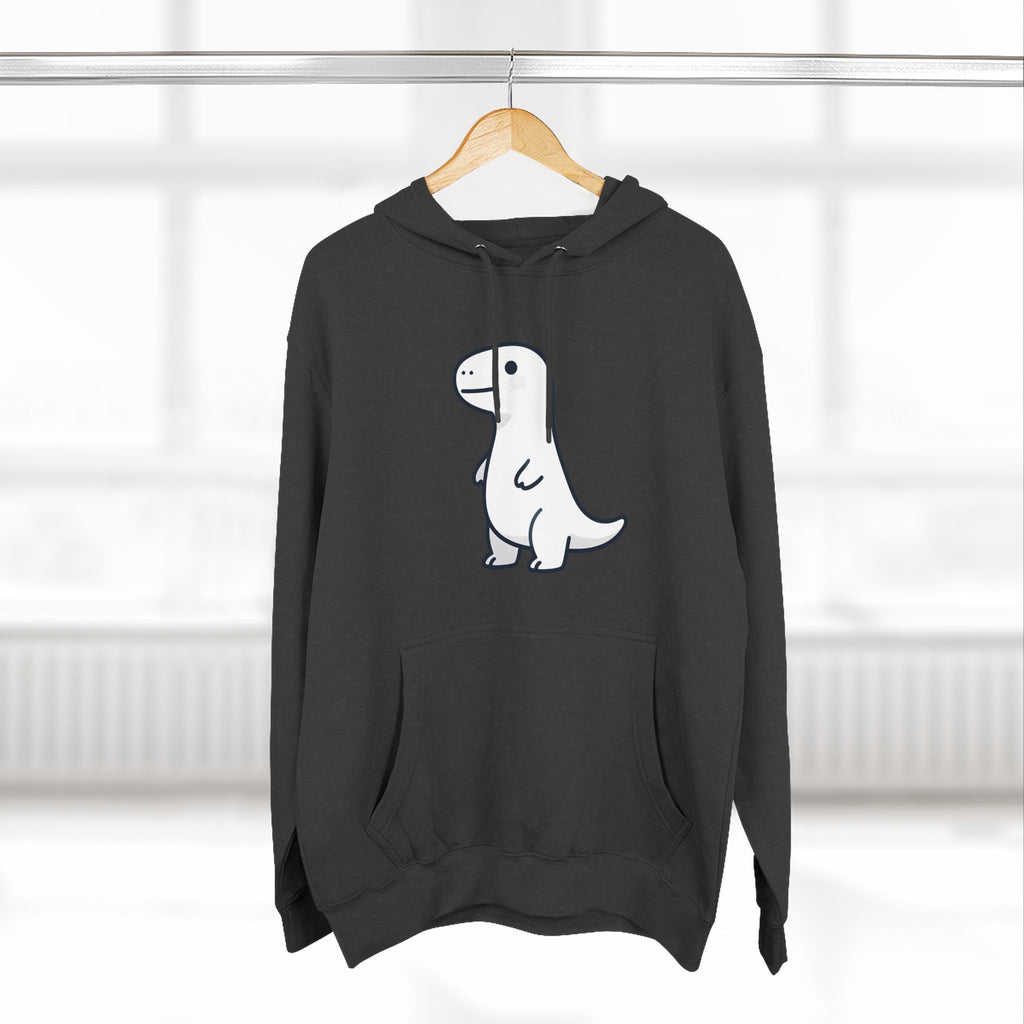 Cute Minimalist Dino Hoodie — Cute Standing Dinosaur Graphic Fleece Hoodie