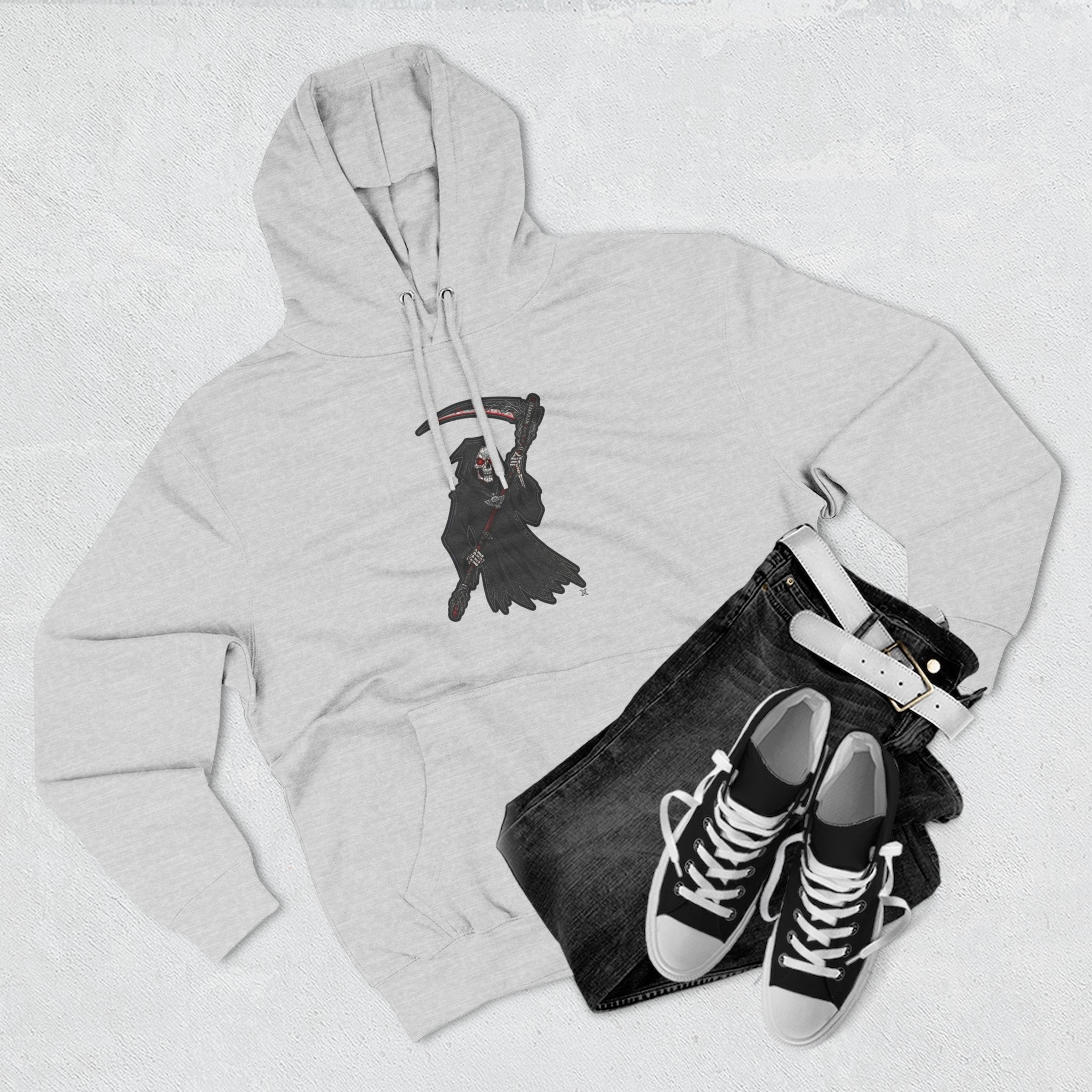 Fleece Hoodie - Grim Reaper Design