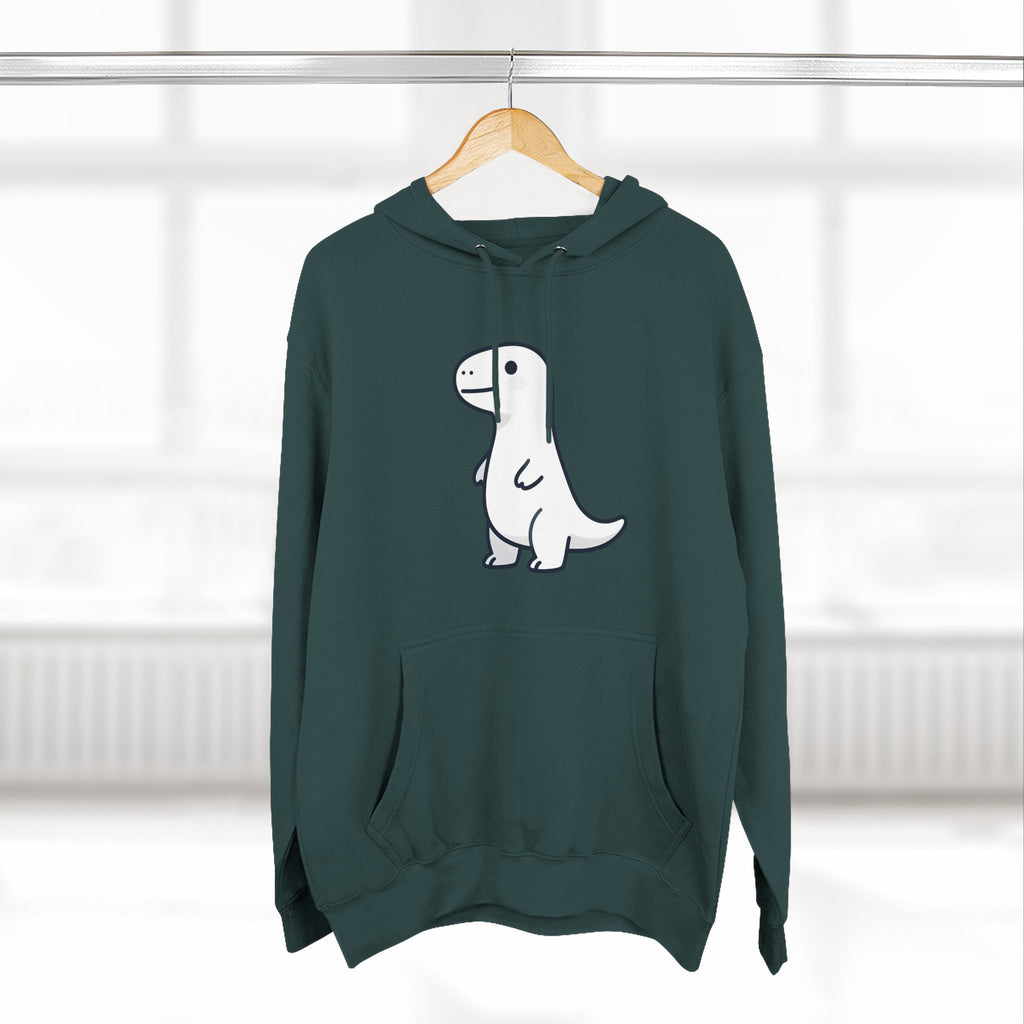 Cute Minimalist Dino Hoodie — Cute Standing Dinosaur Graphic Fleece Hoodie