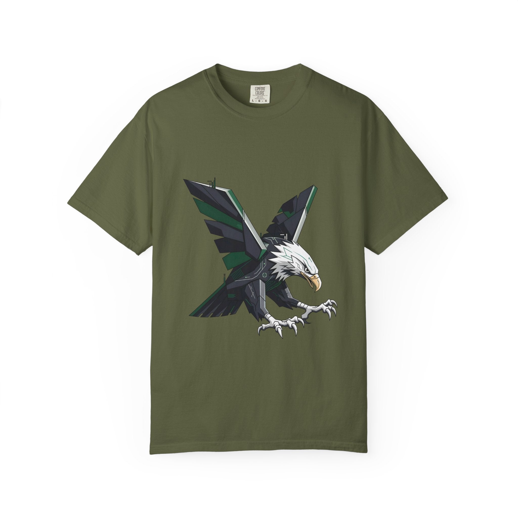 Garment-Dyed T-shirt - Cyber Eagle Design