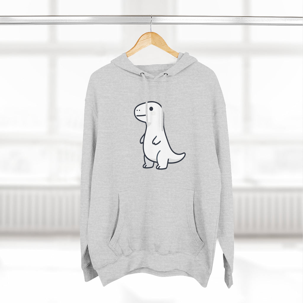 Cute Minimalist Dino Hoodie — Cute Standing Dinosaur Graphic Fleece Hoodie