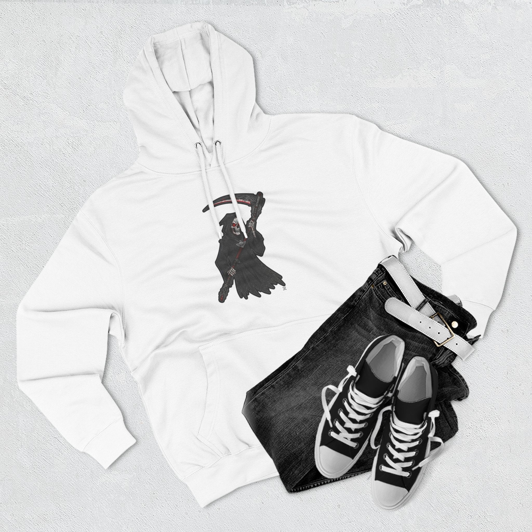 Fleece Hoodie - Grim Reaper Design