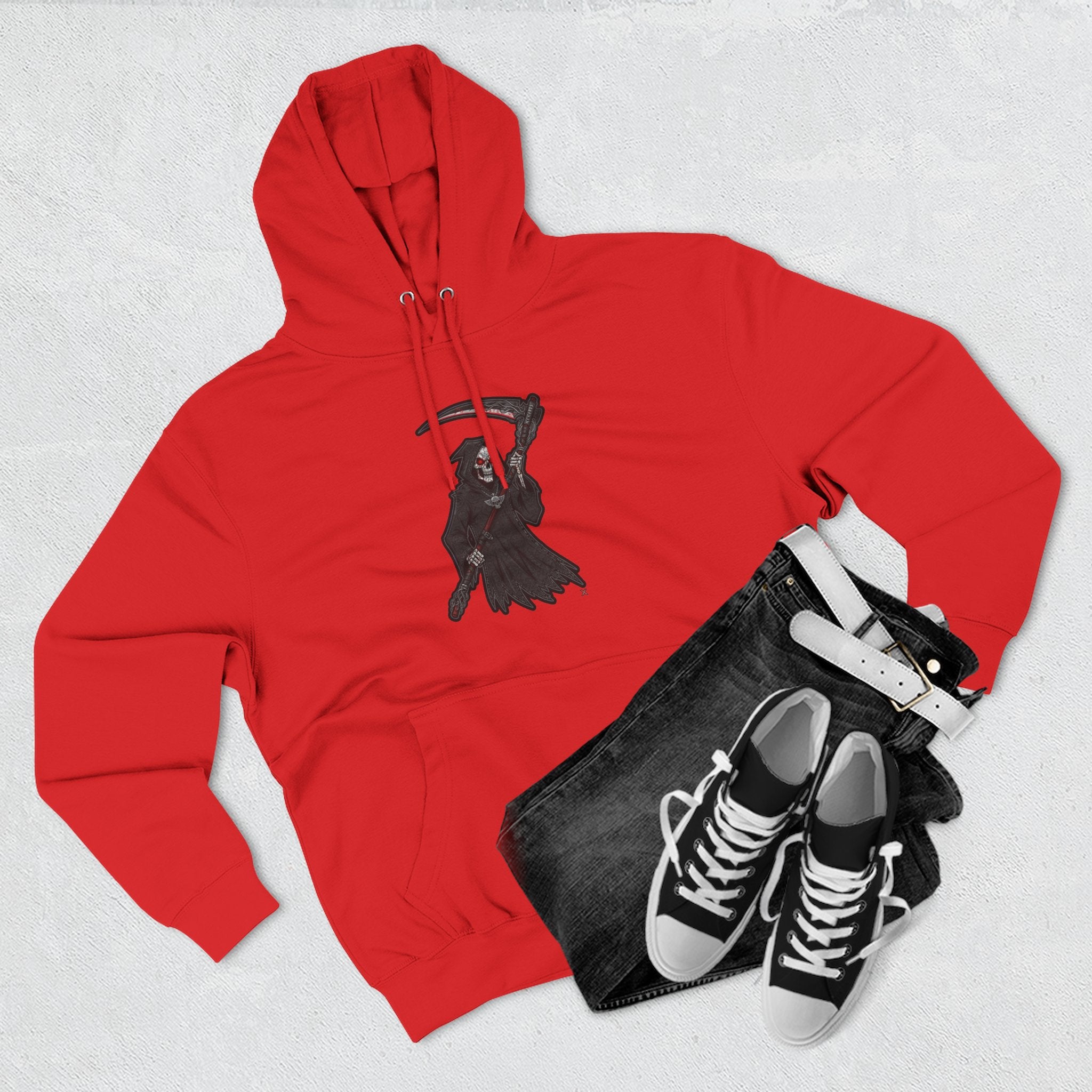 Fleece Hoodie - Grim Reaper Design