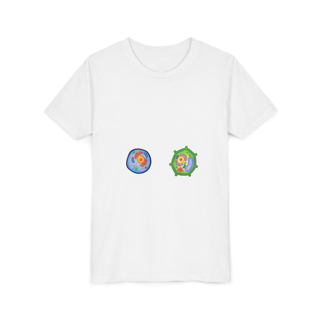 Kids Science Cell Diagram Tee — Cute Colorful Plant & Animal Cells Youth Shirt