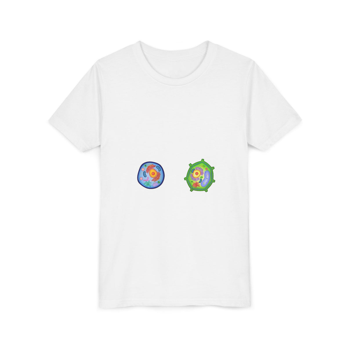 Kids Science Cell Diagram Tee — Cute Colorful Plant & Animal Cells Youth Shirt