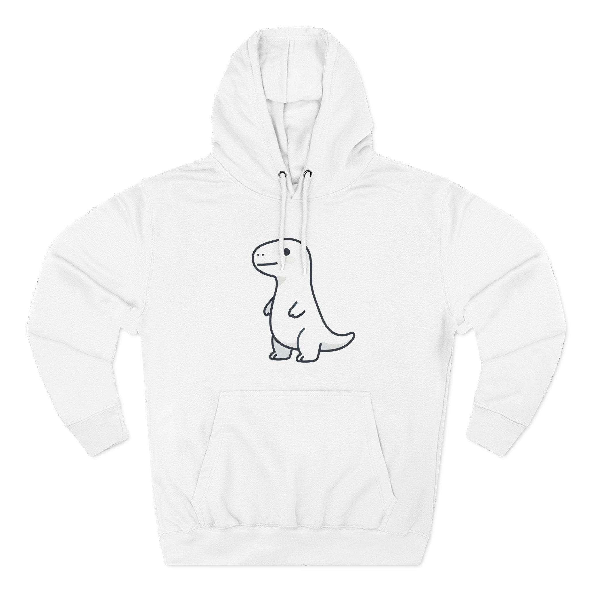 Cute Minimalist Dino Hoodie — Cute Standing Dinosaur Graphic Fleece Hoodie