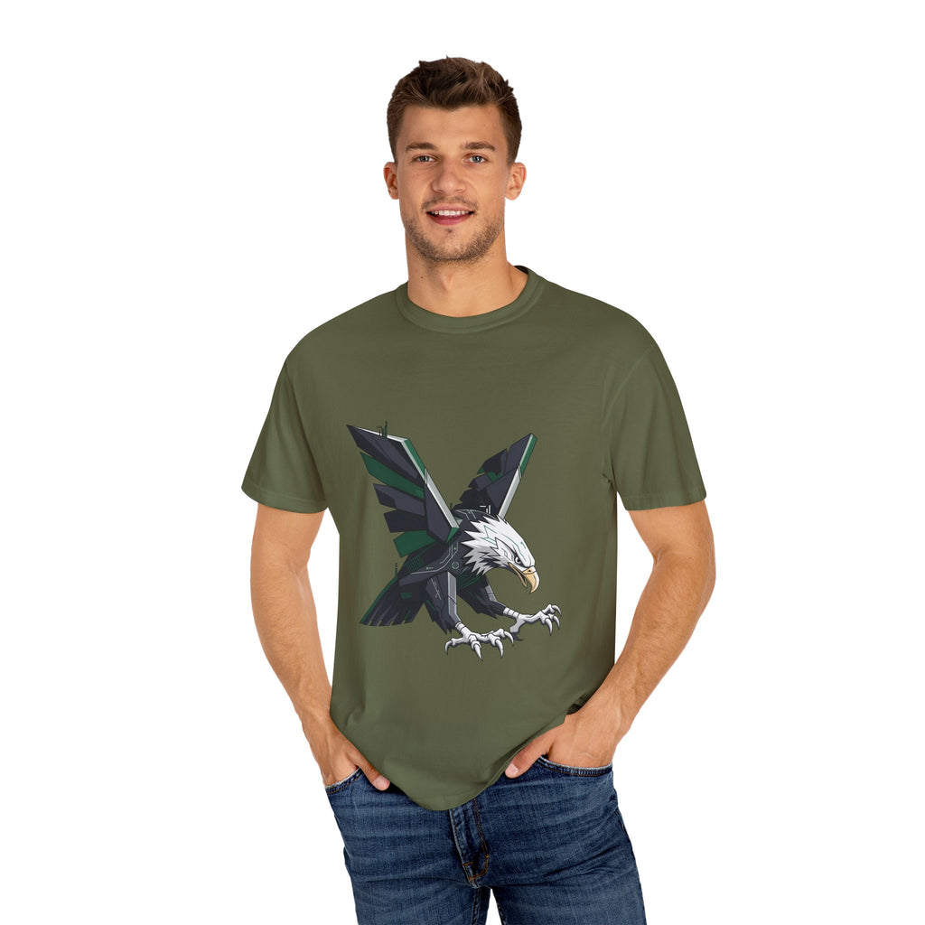 Garment-Dyed T-shirt - Cyber Eagle Design