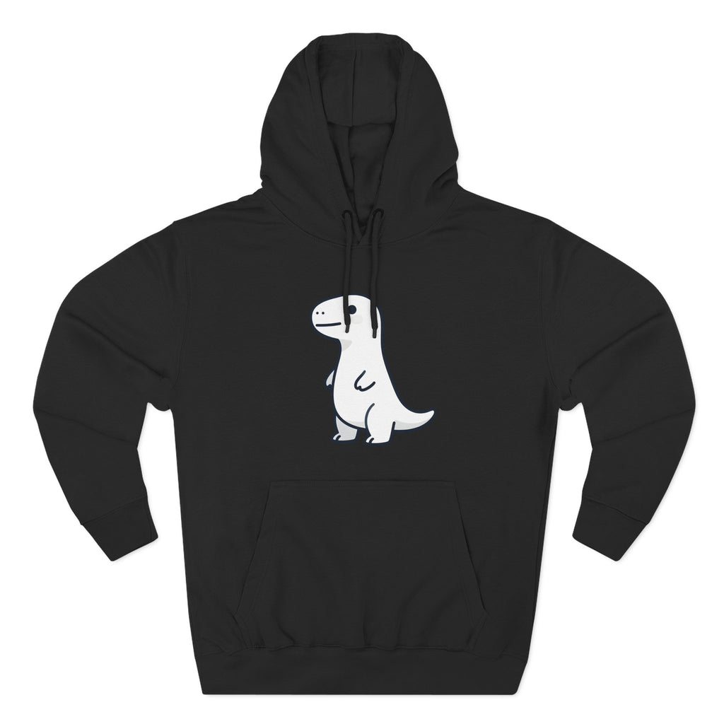 Cute Minimalist Dino Hoodie — Cute Standing Dinosaur Graphic Fleece Hoodie