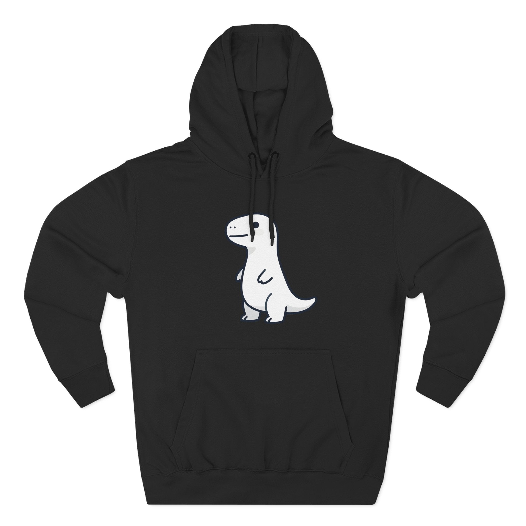 Cute Minimalist Dino Hoodie — Cute Standing Dinosaur Graphic Fleece Hoodie