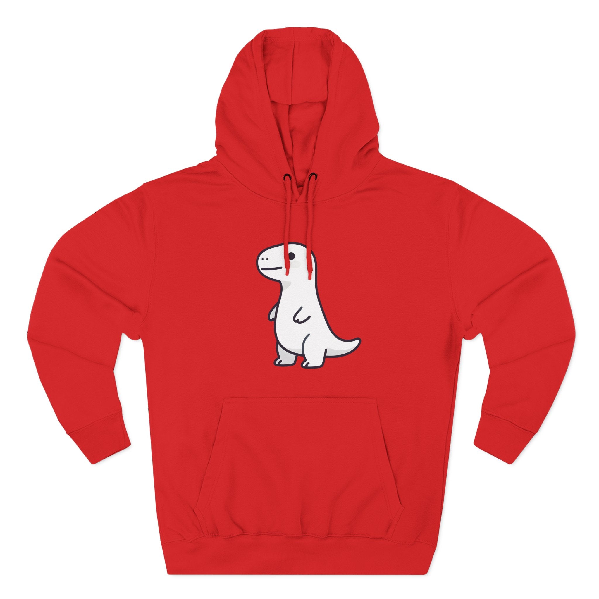 Cute Minimalist Dino Hoodie — Cute Standing Dinosaur Graphic Fleece Hoodie