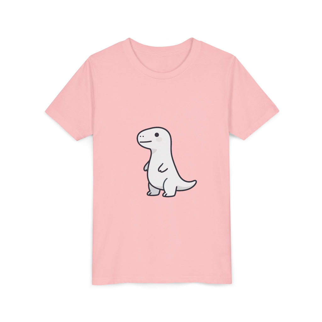 Cute Dinosaur Kids Tee - Minimal Cartoon Dino Youth Short Sleeve Shirt