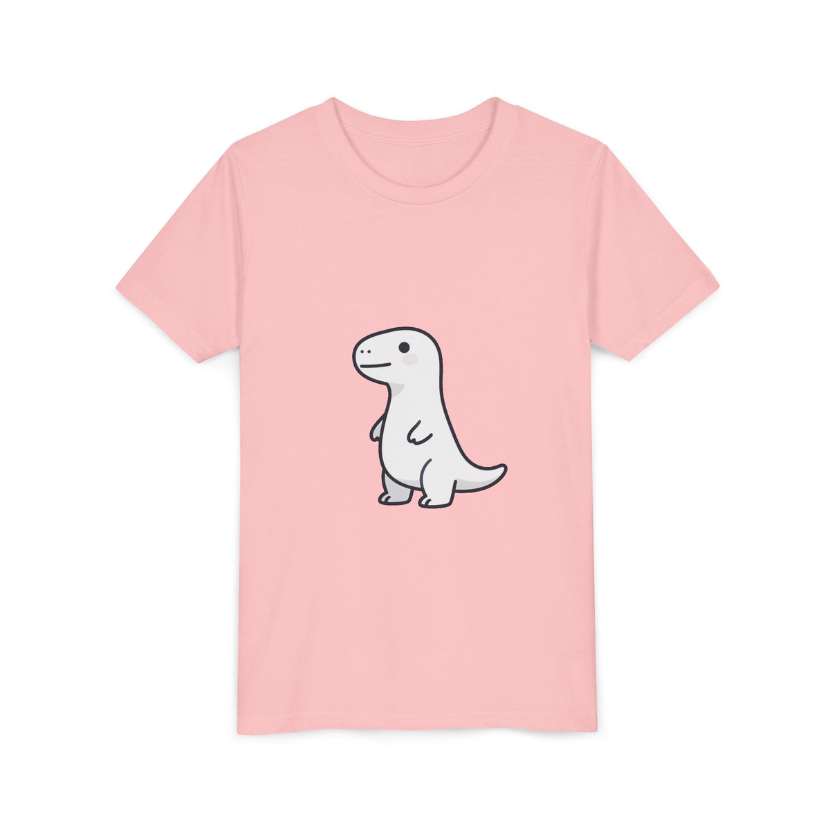 Cute Dinosaur Kids Tee - Minimal Cartoon Dino Youth Short Sleeve Shirt