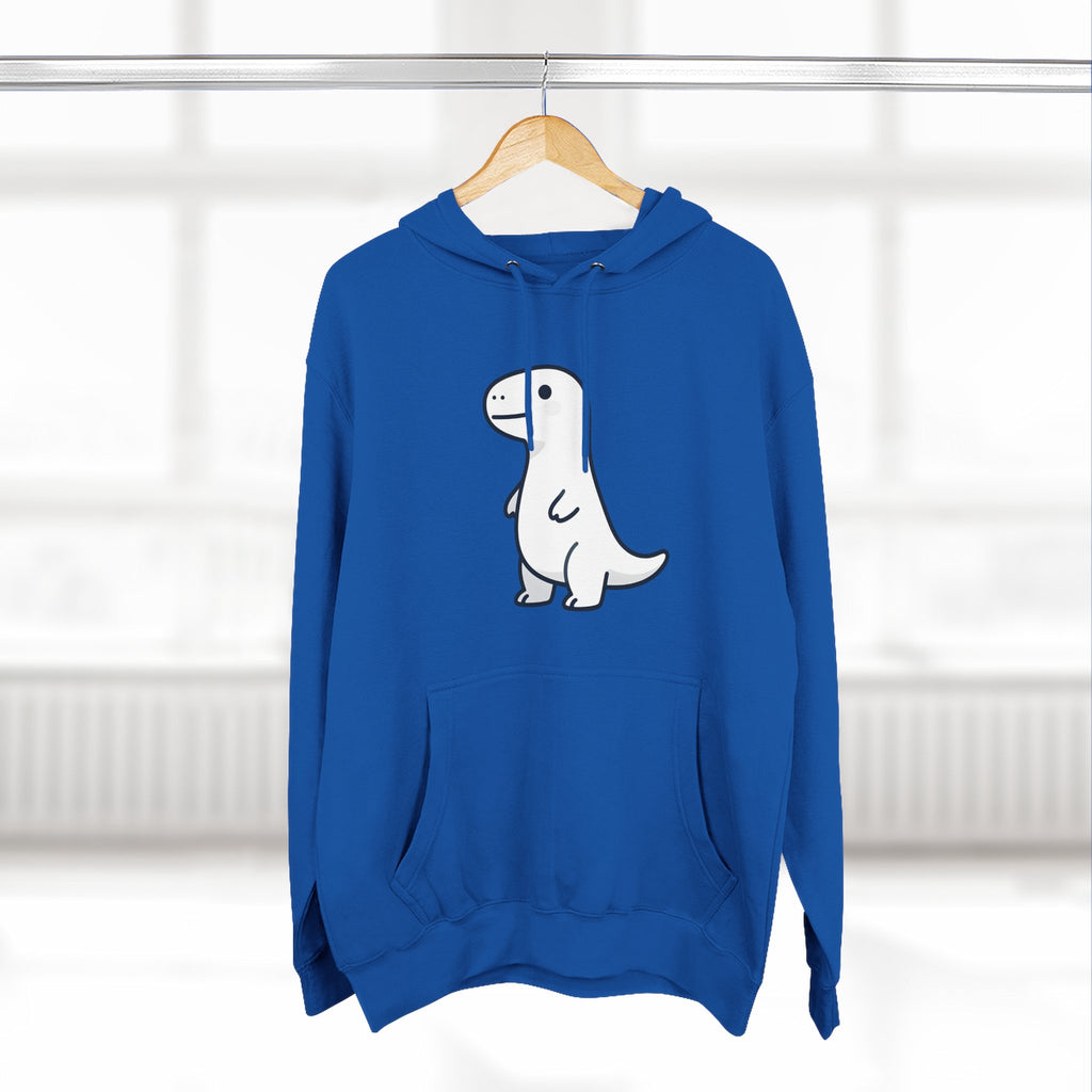 Cute Minimalist Dino Hoodie — Cute Standing Dinosaur Graphic Fleece Hoodie