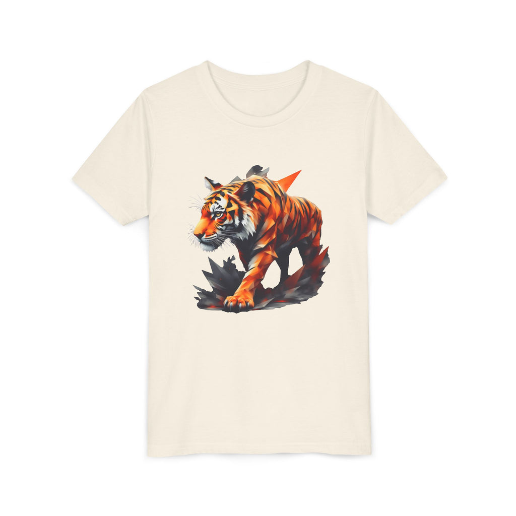 Youth Tiger Graphic Tee — Bold Orange Tiger T‑Shirt for Kids