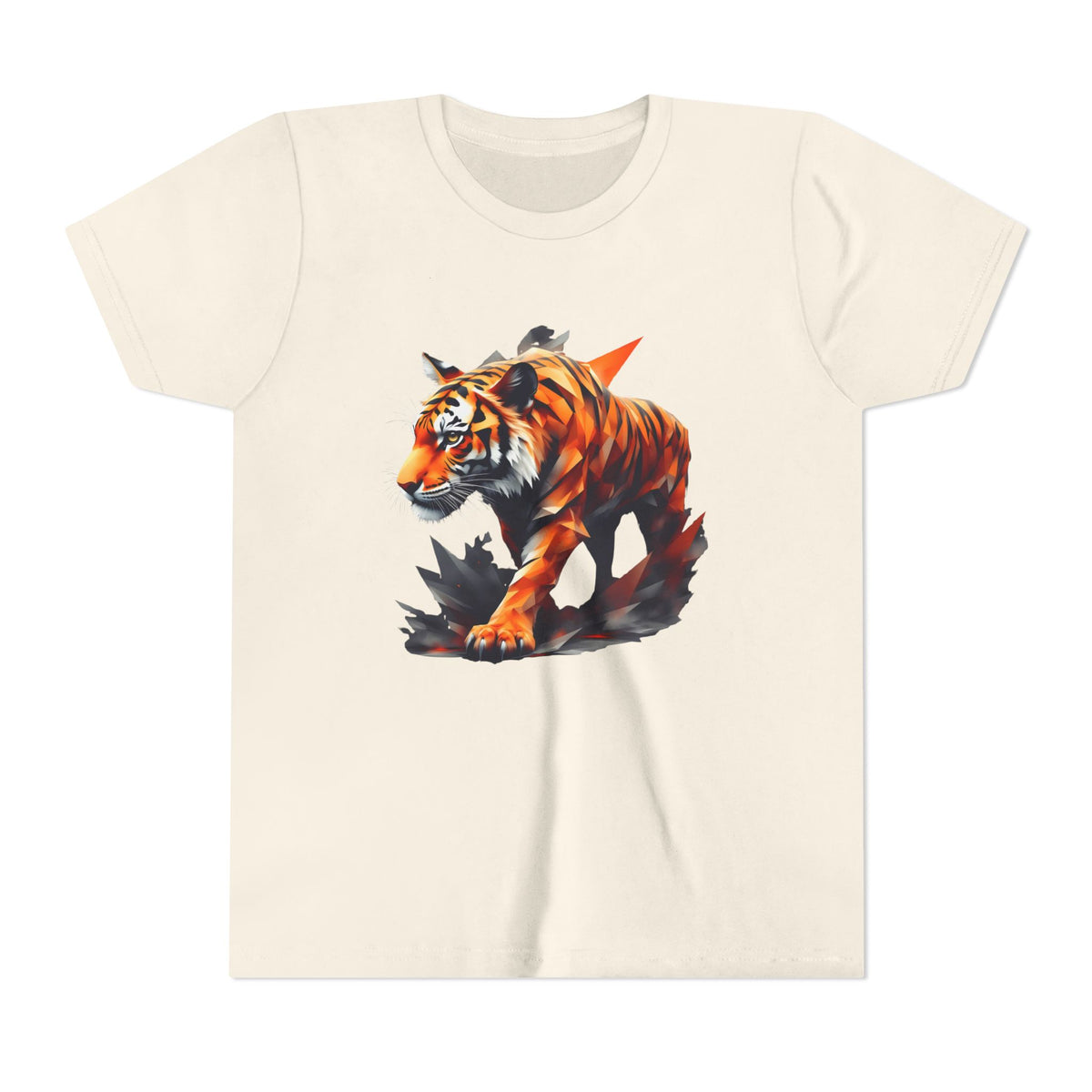 Youth Tiger Graphic Tee — Bold Orange Tiger T‑Shirt for Kids