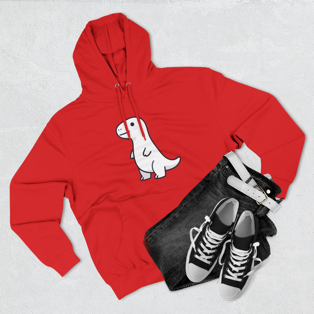 Cute Minimalist Dino Hoodie — Cute Standing Dinosaur Graphic Fleece Hoodie