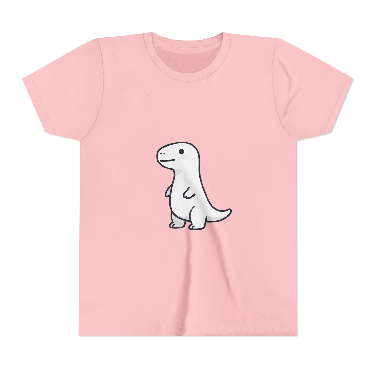 Cute Dinosaur Kids Tee - Minimal Cartoon Dino Youth Short Sleeve Shirt