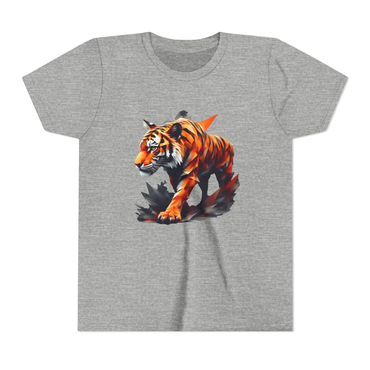 Youth Tiger Graphic Tee — Bold Orange Tiger T‑Shirt for Kids