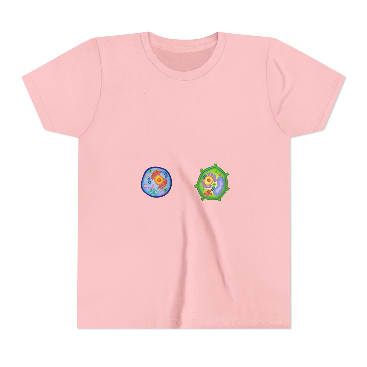 Kids Science Cell Diagram Tee — Cute Colorful Plant & Animal Cells Youth Shirt