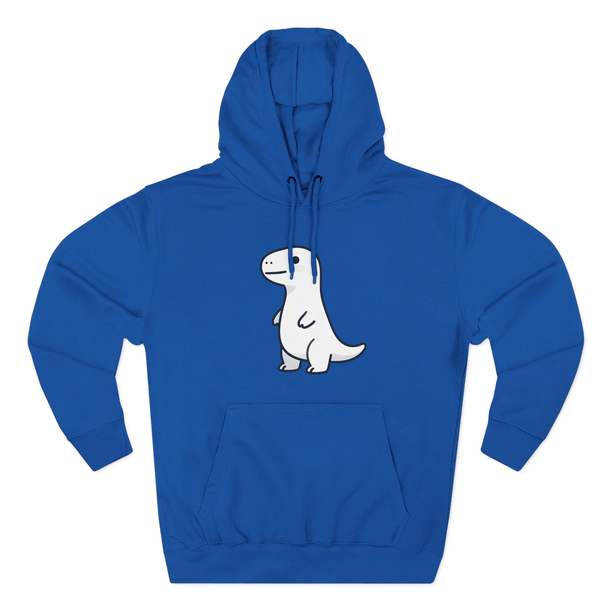 Cute Minimalist Dino Hoodie — Cute Standing Dinosaur Graphic Fleece Hoodie