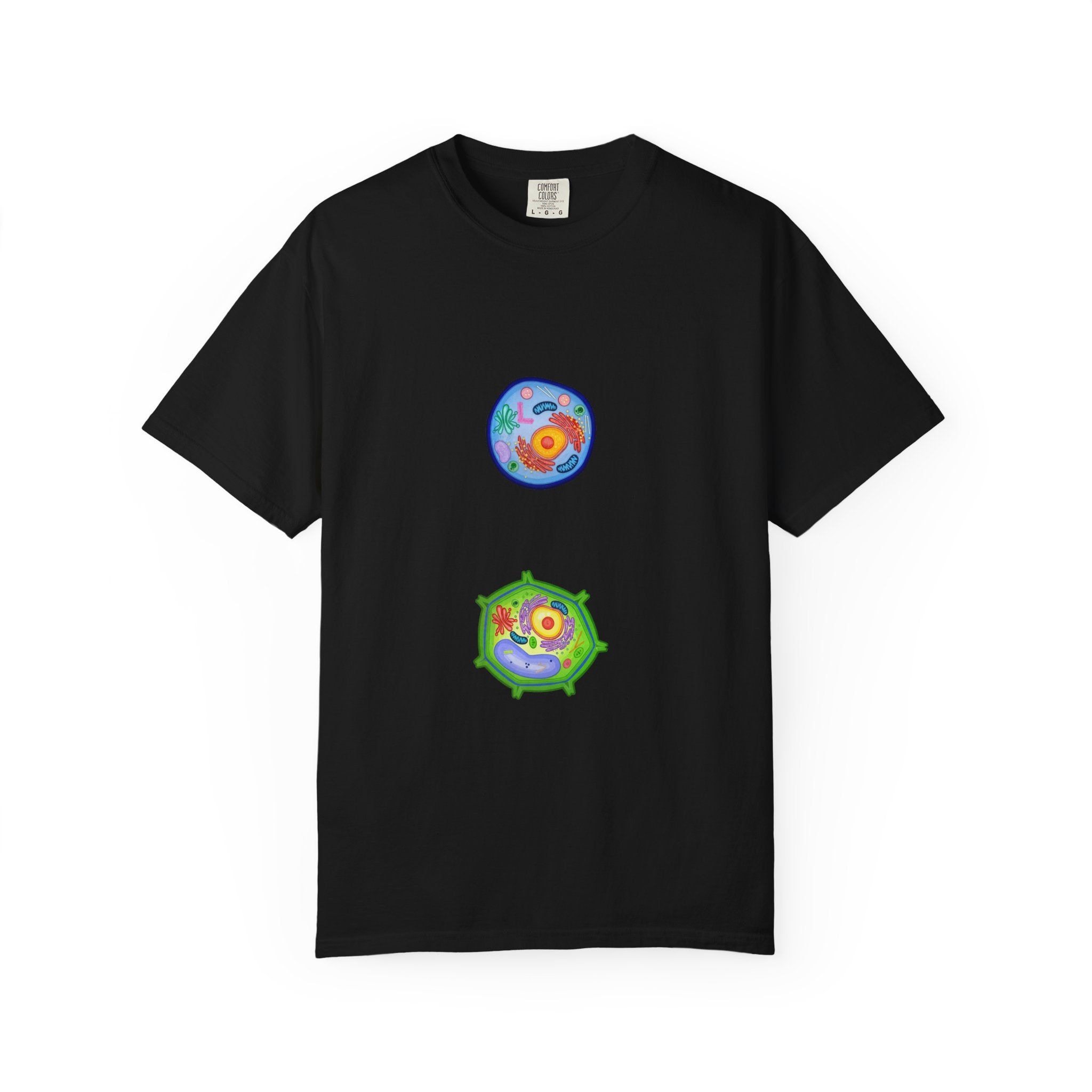 Cell Biology Graphic T-Shirt — Cartoon Cell Organelles Design