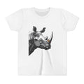 Youth Rhino Graphic Tee – Geometric Wildlife Kid’s T‑Shirt