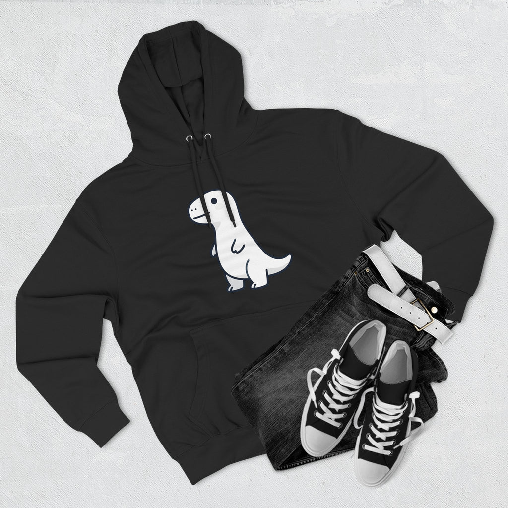 Cute Minimalist Dino Hoodie — Cute Standing Dinosaur Graphic Fleece Hoodie