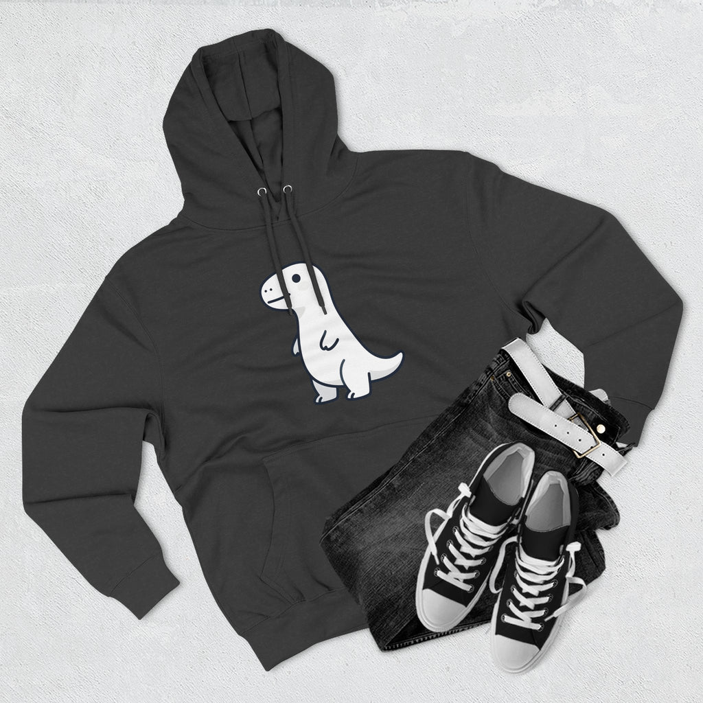 Cute Minimalist Dino Hoodie — Cute Standing Dinosaur Graphic Fleece Hoodie