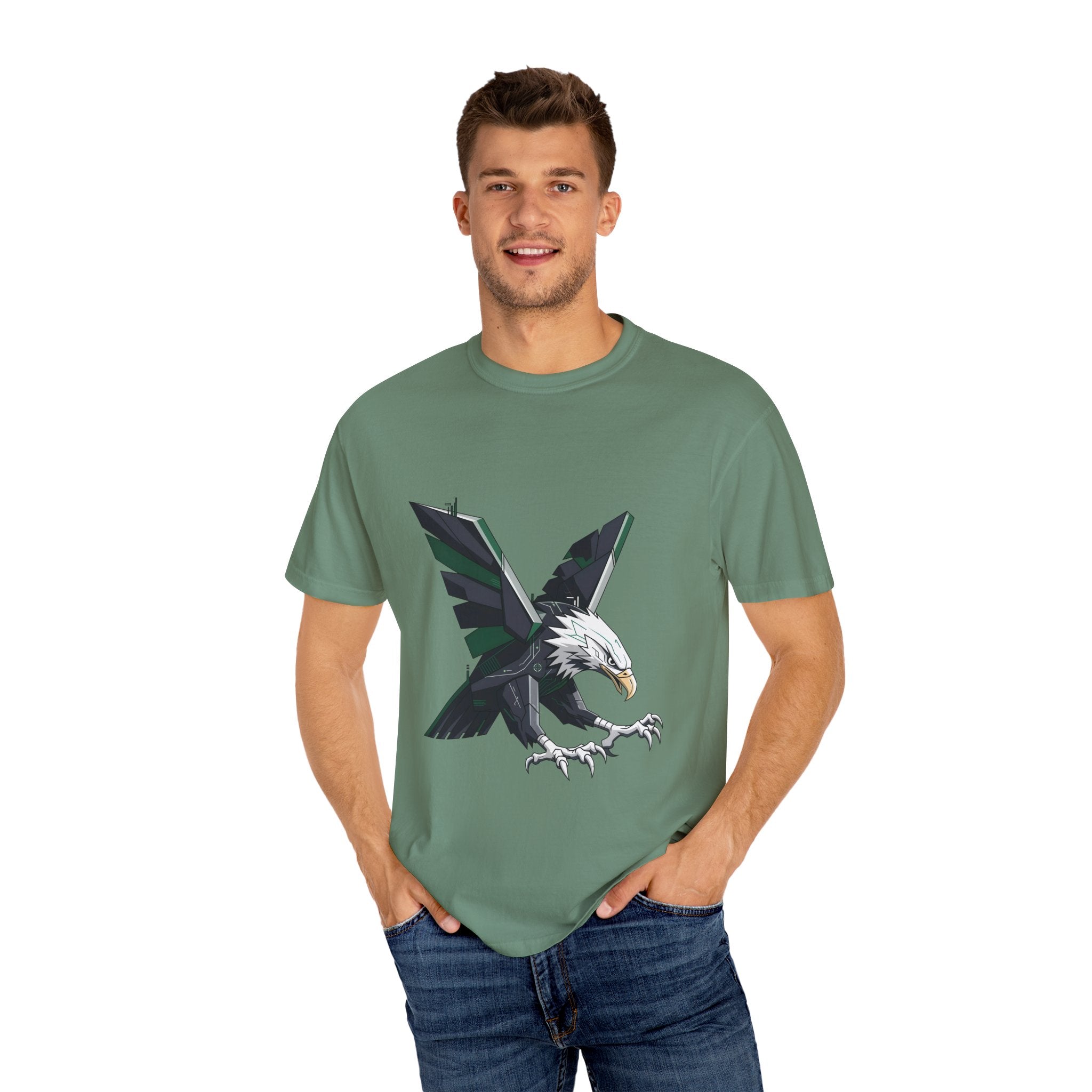 Garment-Dyed T-shirt - Cyber Eagle Design