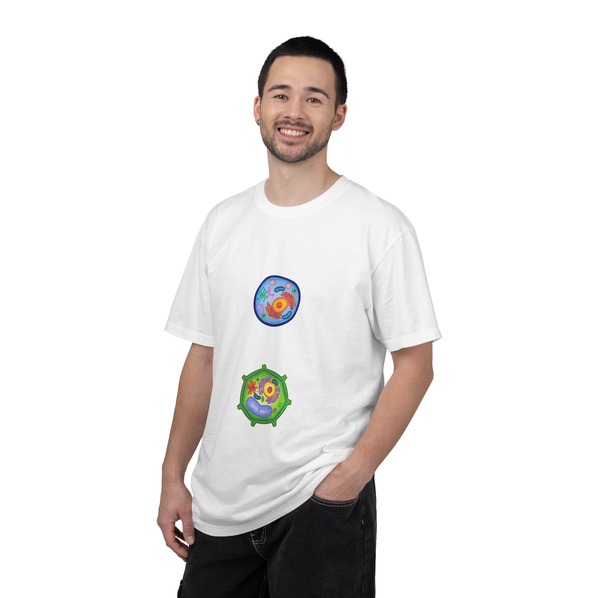 Cell Biology Graphic T-Shirt — Cartoon Cell Organelles Design