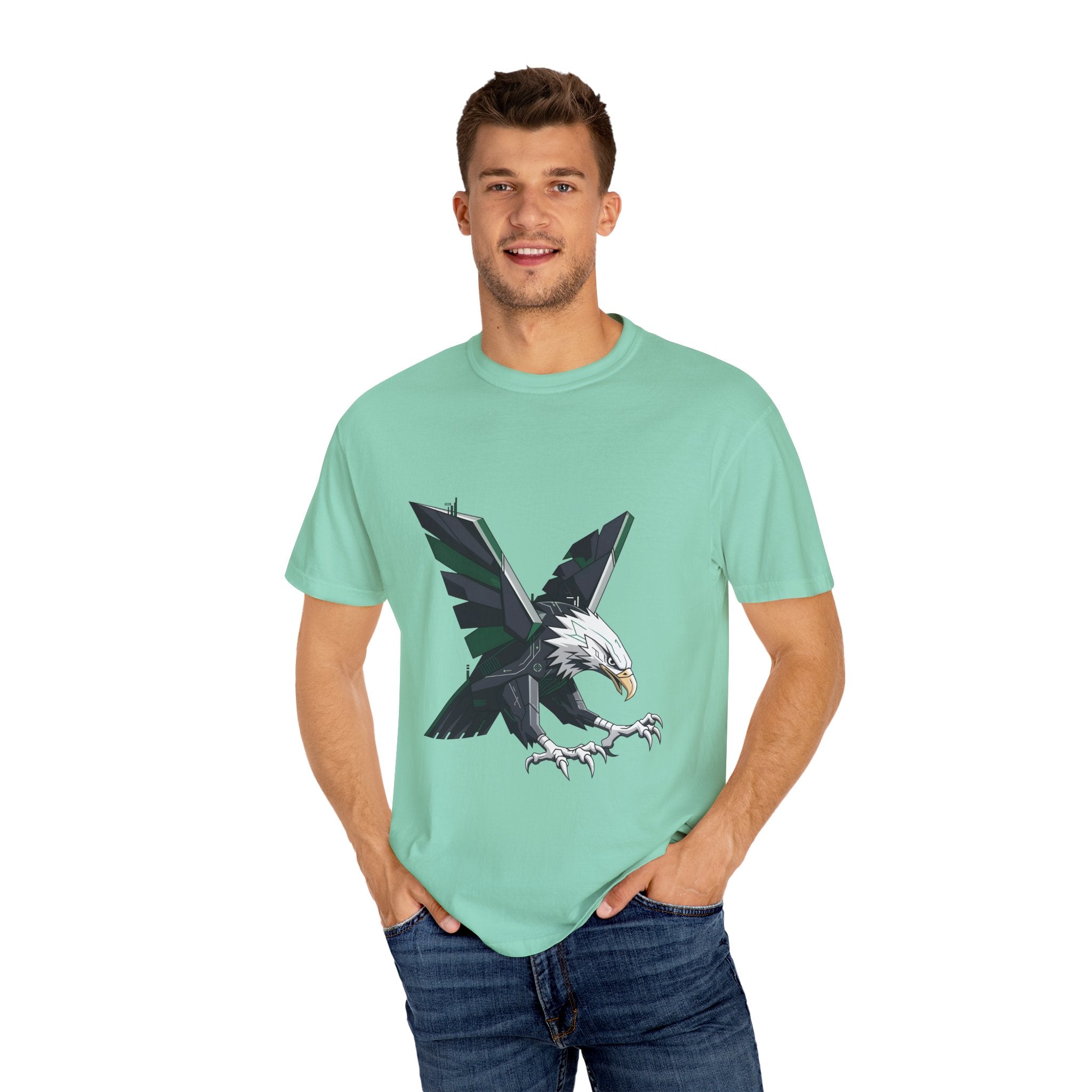 Garment-Dyed T-shirt - Cyber Eagle Design