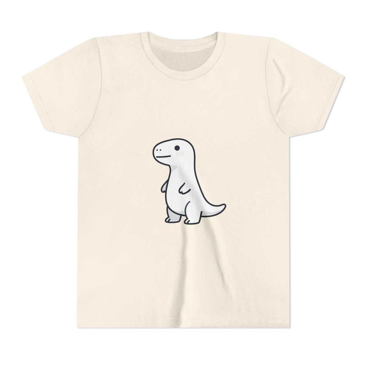 Cute Dinosaur Kids Tee - Minimal Cartoon Dino Youth Short Sleeve Shirt