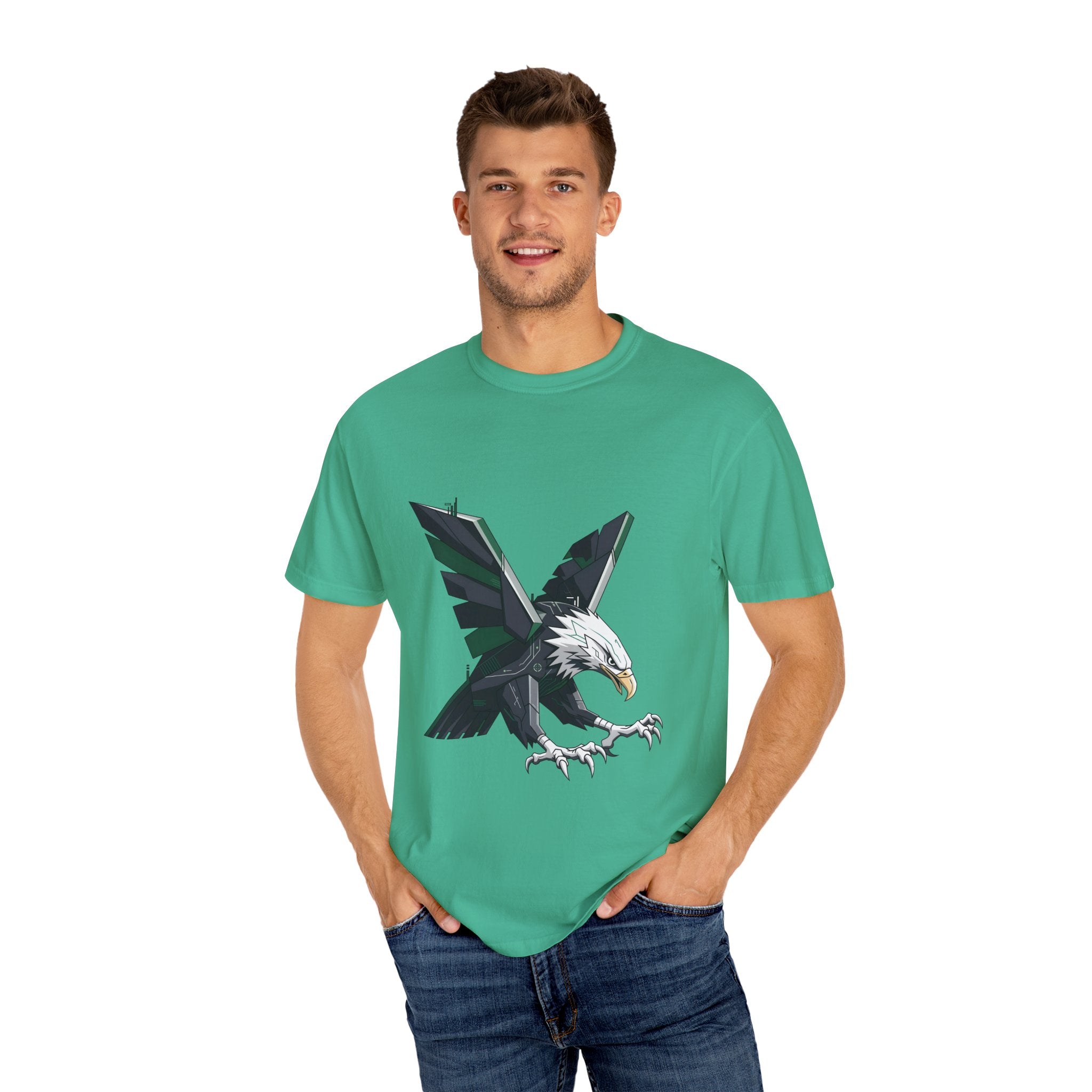 Garment-Dyed T-shirt - Cyber Eagle Design