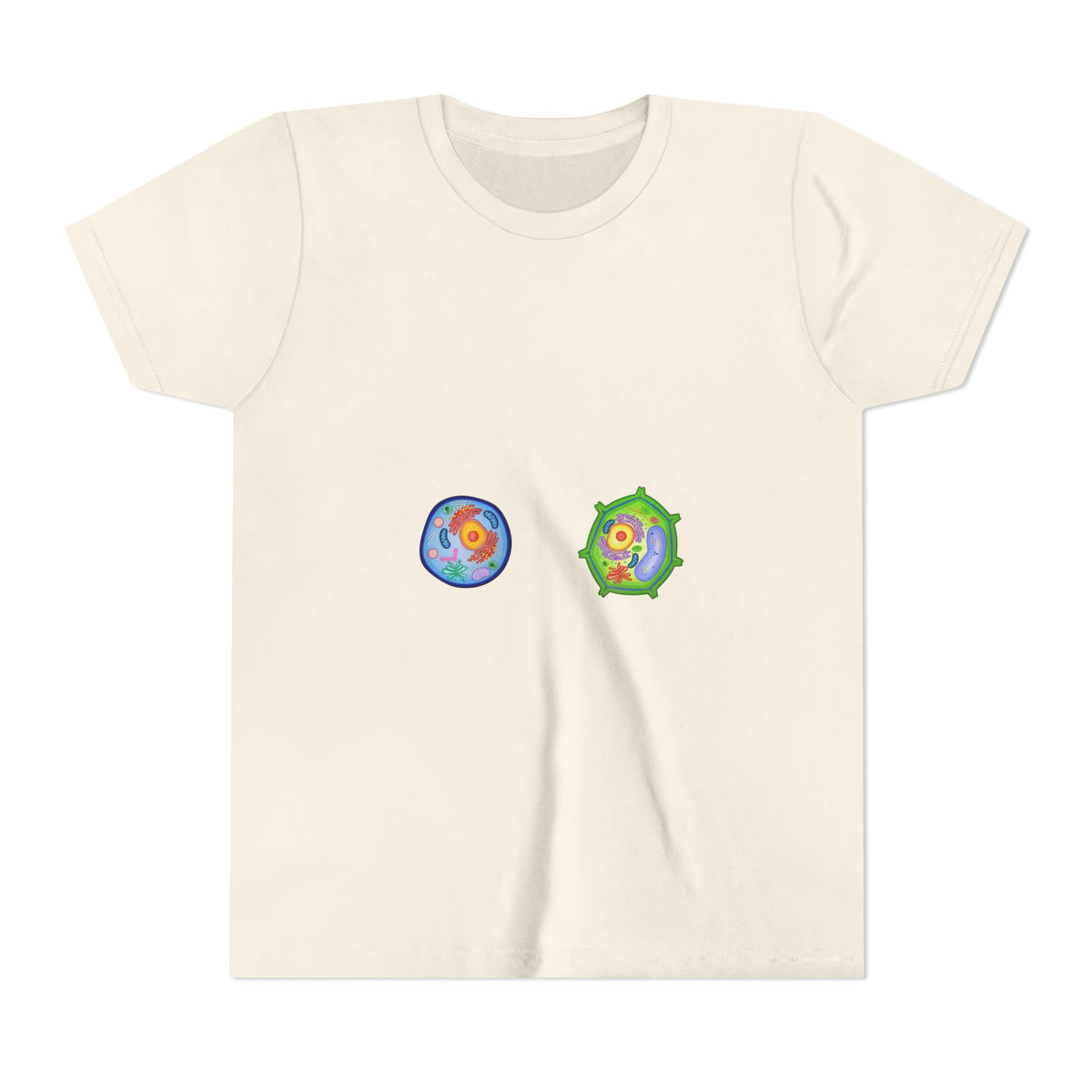 Kids Science Cell Diagram Tee — Cute Colorful Plant & Animal Cells Youth Shirt