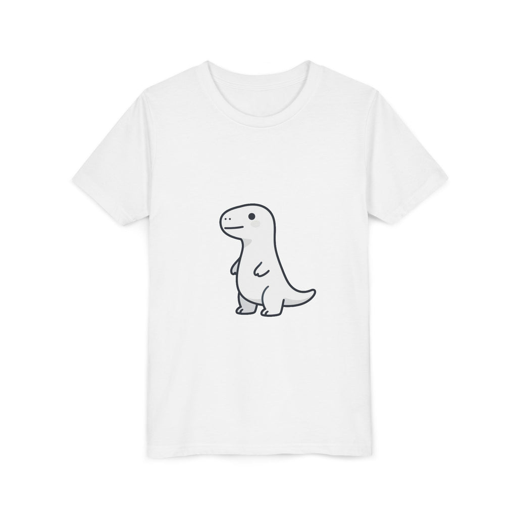 Cute Dinosaur Kids Tee - Minimal Cartoon Dino Youth Short Sleeve Shirt