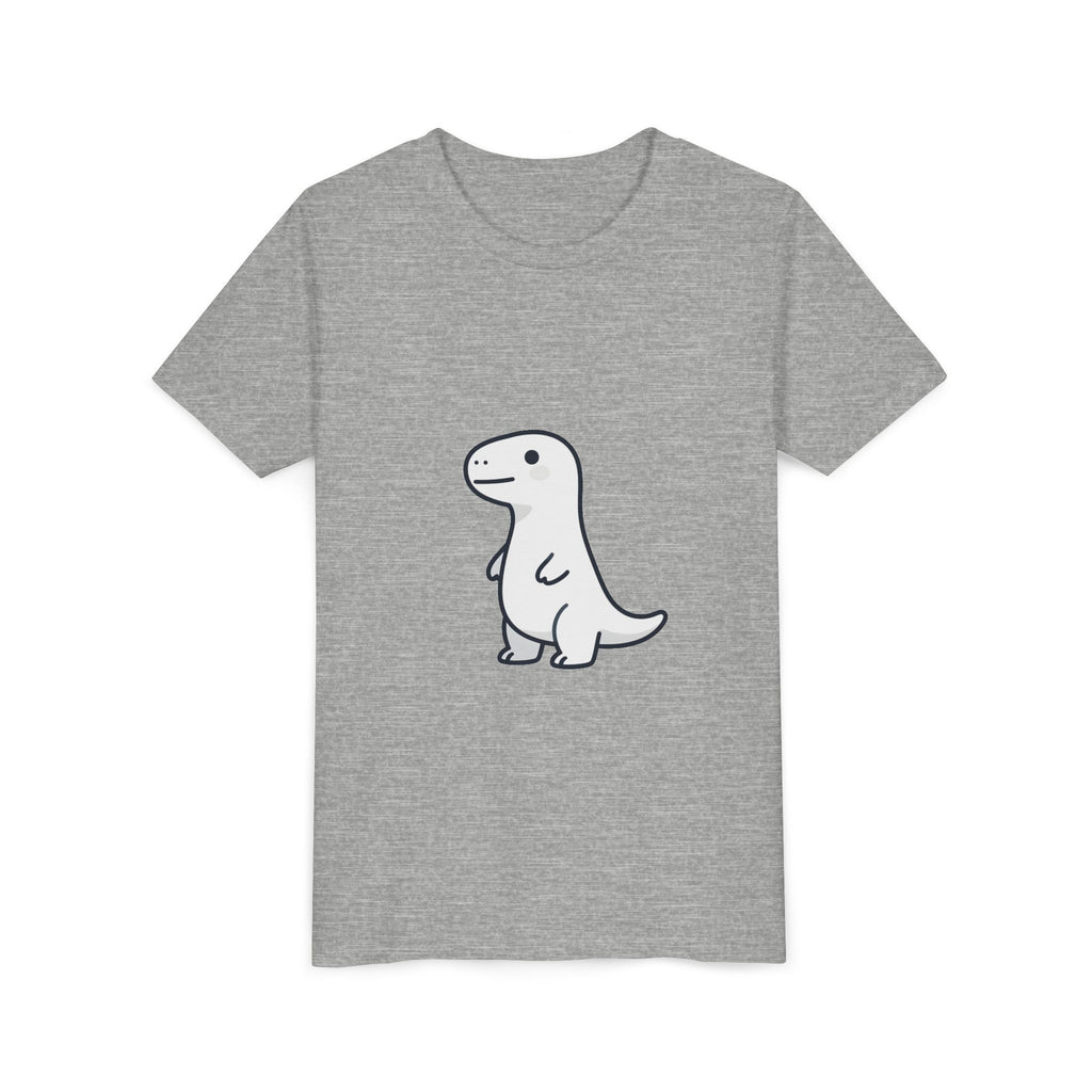 Cute Dinosaur Kids Tee - Minimal Cartoon Dino Youth Short Sleeve Shirt