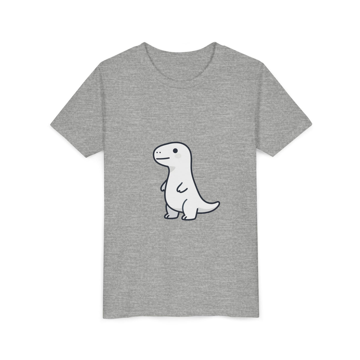 Cute Dinosaur Kids Tee - Minimal Cartoon Dino Youth Short Sleeve Shirt