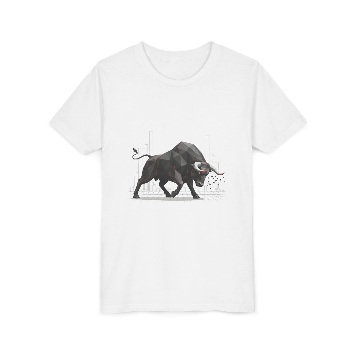 Youth Tee — Geometric Charging Bull Graphic Shirt