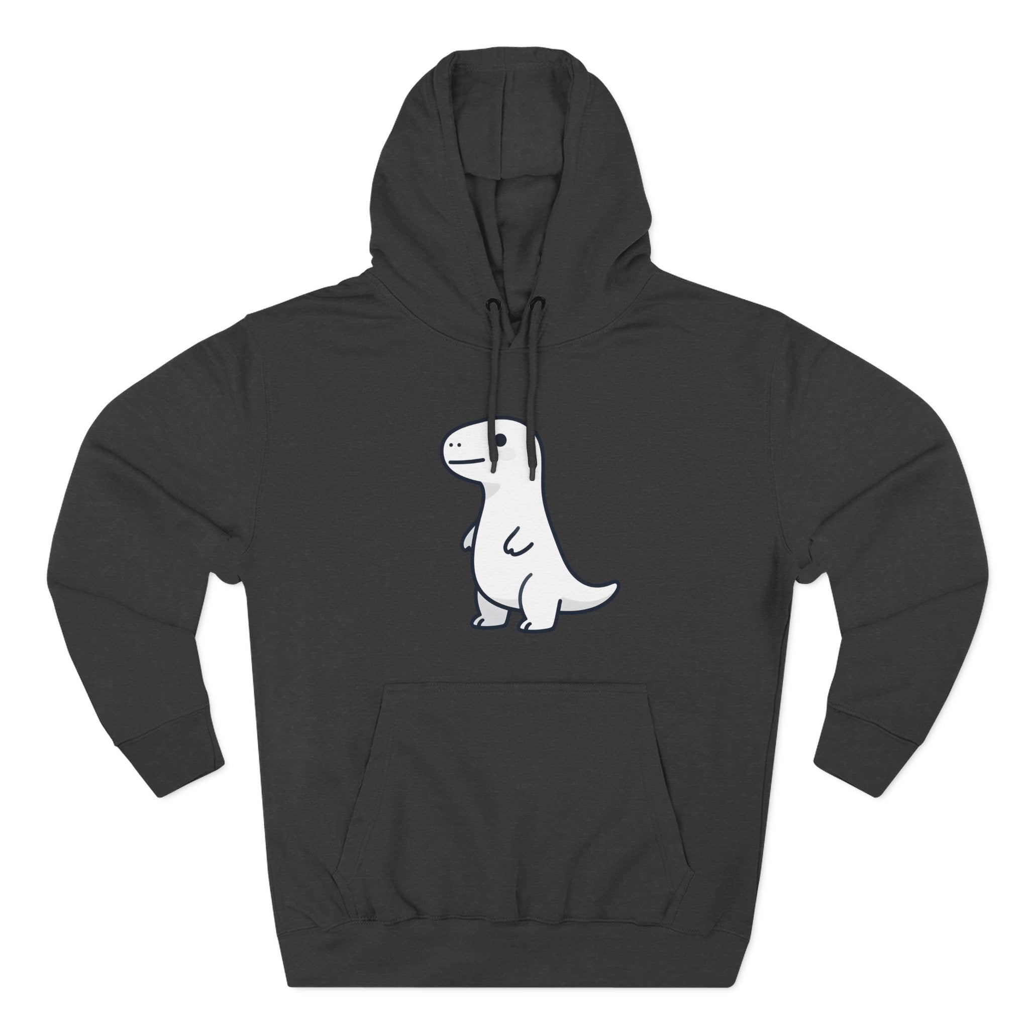 Cute Minimalist Dino Hoodie — Cute Standing Dinosaur Graphic Fleece Hoodie